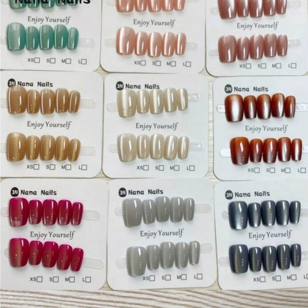 NaNa Nail multi color 9 piece cats eye gel acrylic set all sizes